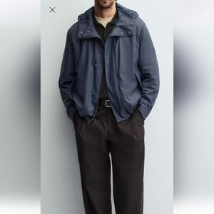 Rubberized effect Zara Parka with hoodie